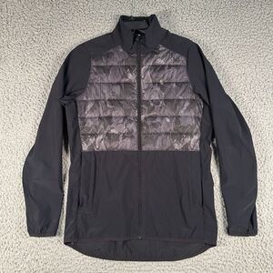J.Lindeberg Season Hybrid Jacket Mens Medium Black Gray Quilted‎ Primaloft